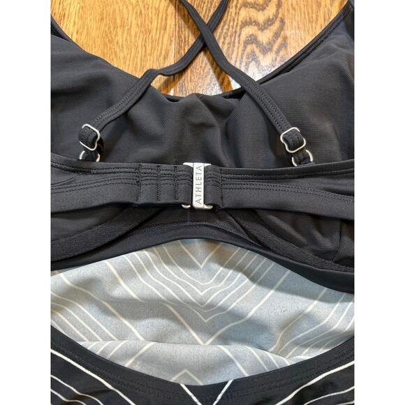 Athleta Bra Tankini Black & White Chevron Blouson Waist Underwire Sz 36D/DD - Picture 9 of 9